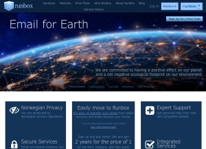 How runbox.com looks like on a tablet such as an iPad.