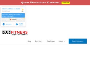 How runfitners.com looks like on a tablet such as an iPad.