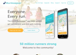 How runkeeper.com looks like on a tablet such as an iPad.