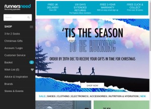 How runnersneed.com looks like on a tablet such as an iPad.