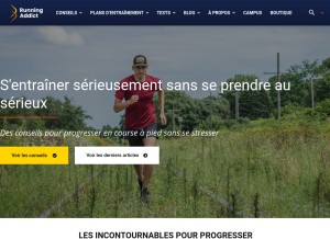 How running-addict.fr looks like on a tablet such as an iPad.