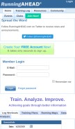 How runningahead.com looks like on a mobile device such as an iPhone.