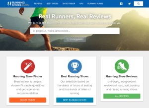 How runningshoesguru.com looks like on a tablet such as an iPad.