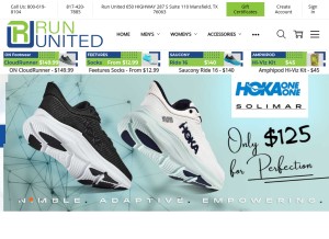 How rununited.com looks like on a tablet such as an iPad.