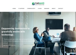How runwellsolutions.com looks like on a tablet such as an iPad.