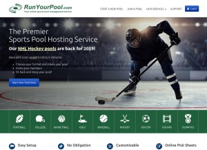 How runyourpool.com looks like on a tablet such as an iPad.