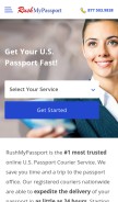 How rushmypassport.com looks like on a mobile device such as an iPhone.