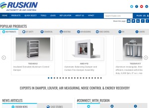How ruskin.com looks like on a tablet such as an iPad.