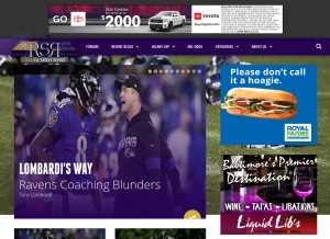 How russellstreetreport.com looks like on a tablet such as an iPad.