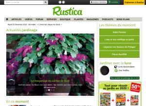 How rustica.fr looks like on a tablet such as an iPad.