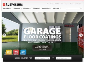 How rustoleum.com looks like on a tablet such as an iPad.