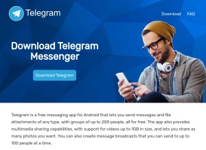 How rutelegram.com looks like on a tablet such as an iPad.