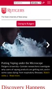 How rutgers.edu looks like on a mobile device such as an iPhone.