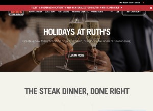 How ruthschris.com looks like on a tablet such as an iPad.