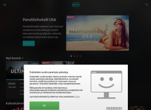 How ruutu.fi looks like on a tablet such as an iPad.