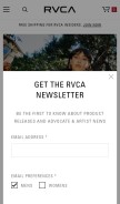 How rvca.com looks like on a mobile device such as an iPhone.