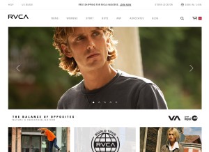 How rvca.com looks like on a tablet such as an iPad.