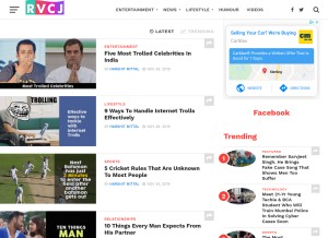 How rvcj.com looks like on a tablet such as an iPad.