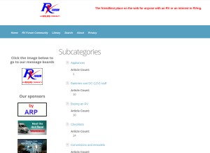 How rvforum.net looks like on a tablet such as an iPad.