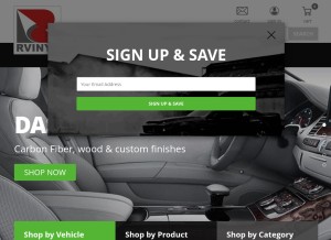 How rvinyl.com looks like on a tablet such as an iPad.