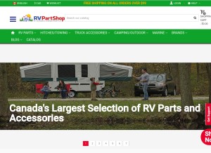 How rvpartshop.ca looks like on a tablet such as an iPad.