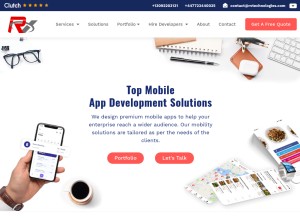 How rvtechnologies.com looks like on a tablet such as an iPad.