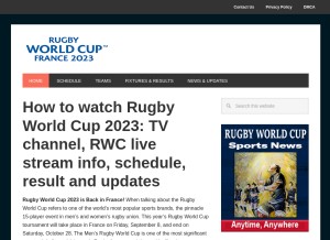 How rwcupdates.com looks like on a tablet such as an iPad.
