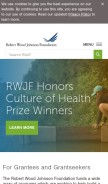 How rwjf.org looks like on a mobile device such as an iPhone.