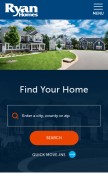 How ryanhomes.com looks like on a mobile device such as an iPhone.