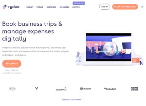 How rydoo.com looks like on a tablet such as an iPad.