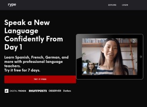 How rypeapp.com looks like on a tablet such as an iPad.
