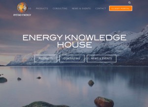 How rystadenergy.com looks like on a tablet such as an iPad.