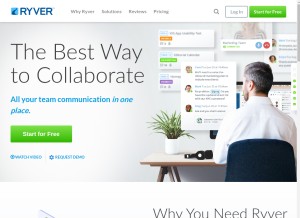How ryver.com looks like on a tablet such as an iPad.