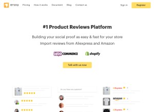 How ryviu.com looks like on a tablet such as an iPad.