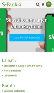 How s-pankki.fi looks like on a mobile device such as an iPhone.