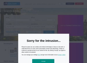 How s1jobs.com looks like on a tablet such as an iPad.