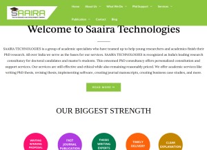 How saairatechnologies.com looks like on a tablet such as an iPad.