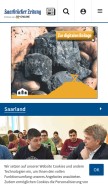 How saarbruecker-zeitung.de looks like on a mobile device such as an iPhone.