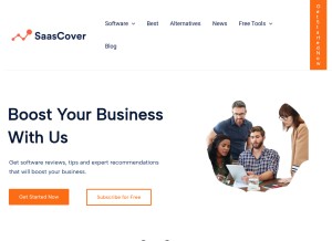 How saascover.com looks like on a tablet such as an iPad.