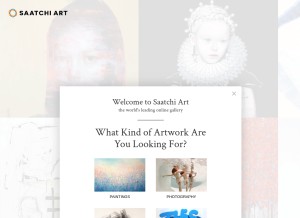 How saatchiart.com looks like on a tablet such as an iPad.