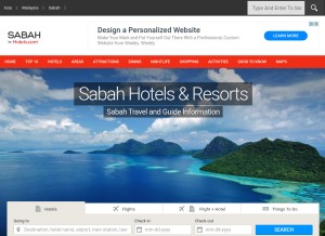 How sabah-hotels.com looks like on a tablet such as an iPad.