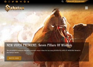 How sabaton.net looks like on a tablet such as an iPad.