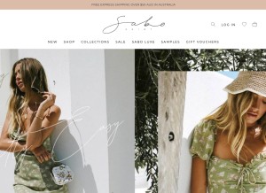 How saboskirt.com looks like on a tablet such as an iPad.