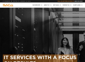 How sacatech.com looks like on a tablet such as an iPad.