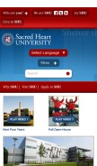 How sacredheart.edu looks like on a mobile device such as an iPhone.