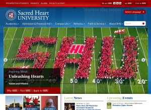 How sacredheart.edu looks like on a tablet such as an iPad.