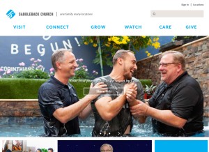 How saddleback.com looks like on a tablet such as an iPad.