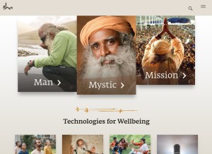 How sadhguru.org looks like on a tablet such as an iPad.