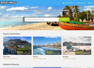 How safarinow.com looks like on a tablet such as an iPad.