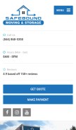 How safeboundmoving.com looks like on a mobile device such as an iPhone.